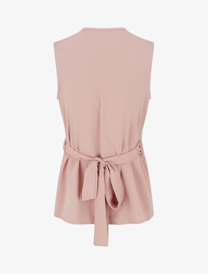 Top fluide uni à nouer - Vieux rose - 2