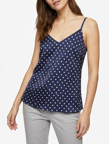 Caraco de satén estampado de lunares - Marine