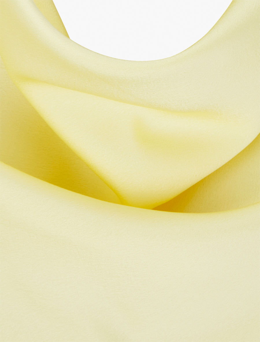 Top satiné sans manches col bénitier - Jaune citron - 3