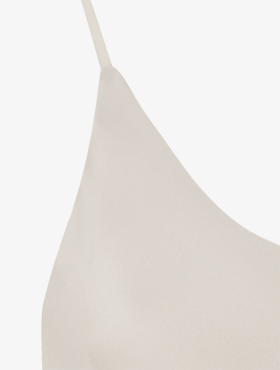 Caraco satiné à bords en dentelle - Beige clair - 3