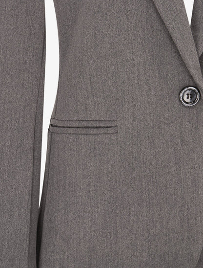Veste basique cintrée à 1 bouton - Gris foncé - 3
