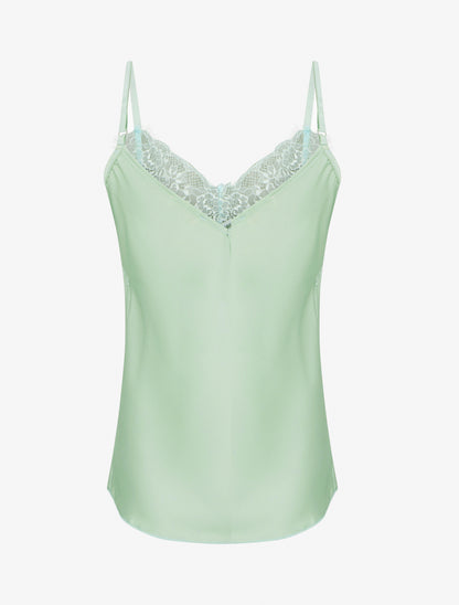 Caraco à col V en dentelle - Vert d&