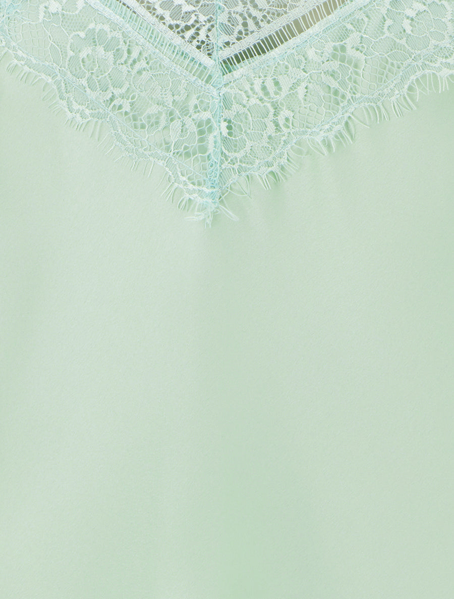 Caraco à col V en dentelle - Vert d&