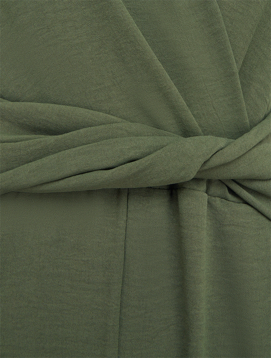 Combinaison sans manches à ceinture torsadée - Kaki - 3