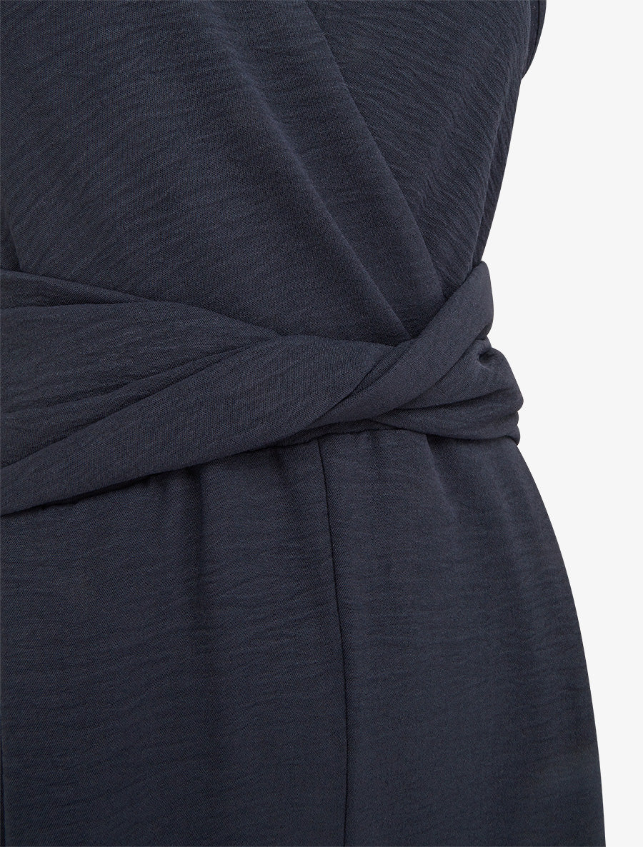 Combinaison sans manches à ceinture torsadée - Marine - 3