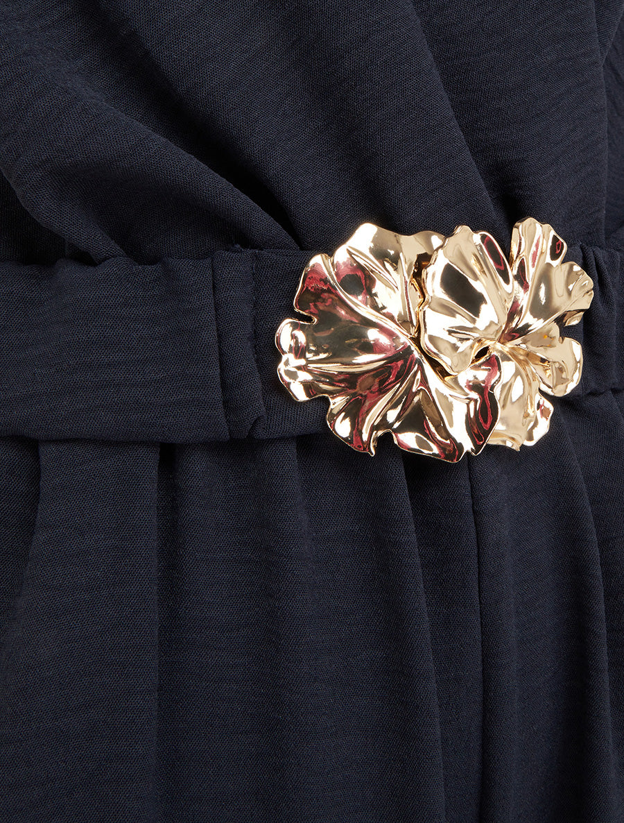 Combinaison sans manches à ceinture - Marine - 3