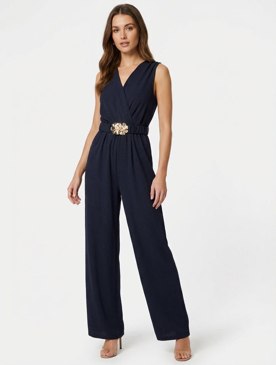 Mono sin mangas con cinturón - Marine