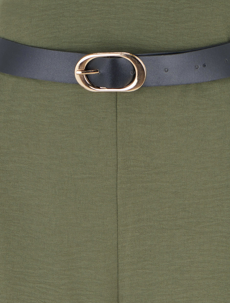 Combinaison unie à empiècement bijoux - Kaki - 3