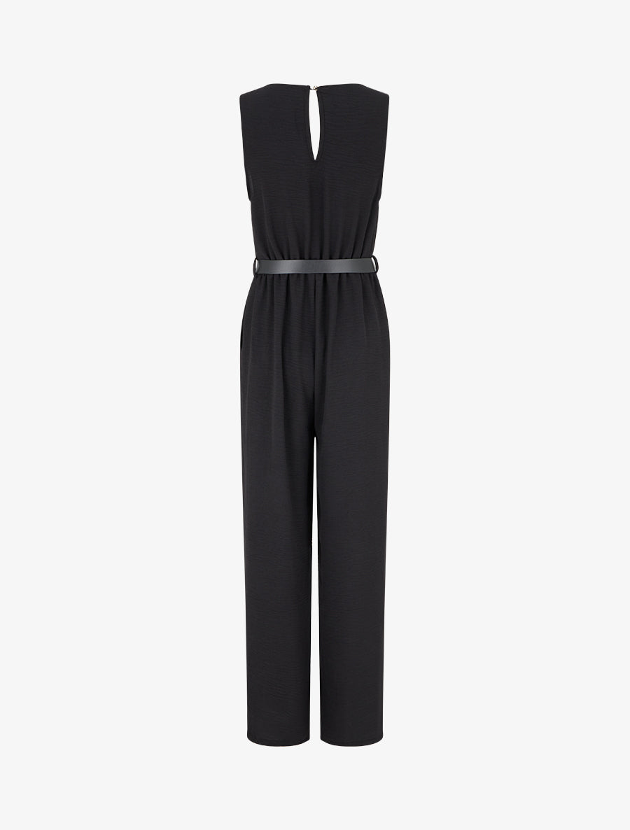 Combinaison unie à empiècement bijoux - Noir - 2