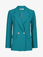 Veste basique cintrée à 2 boutons - Bleu lagon - 1