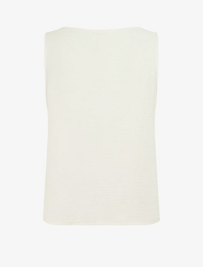 Top sans manches à empiècement bijoux - Beige - 2