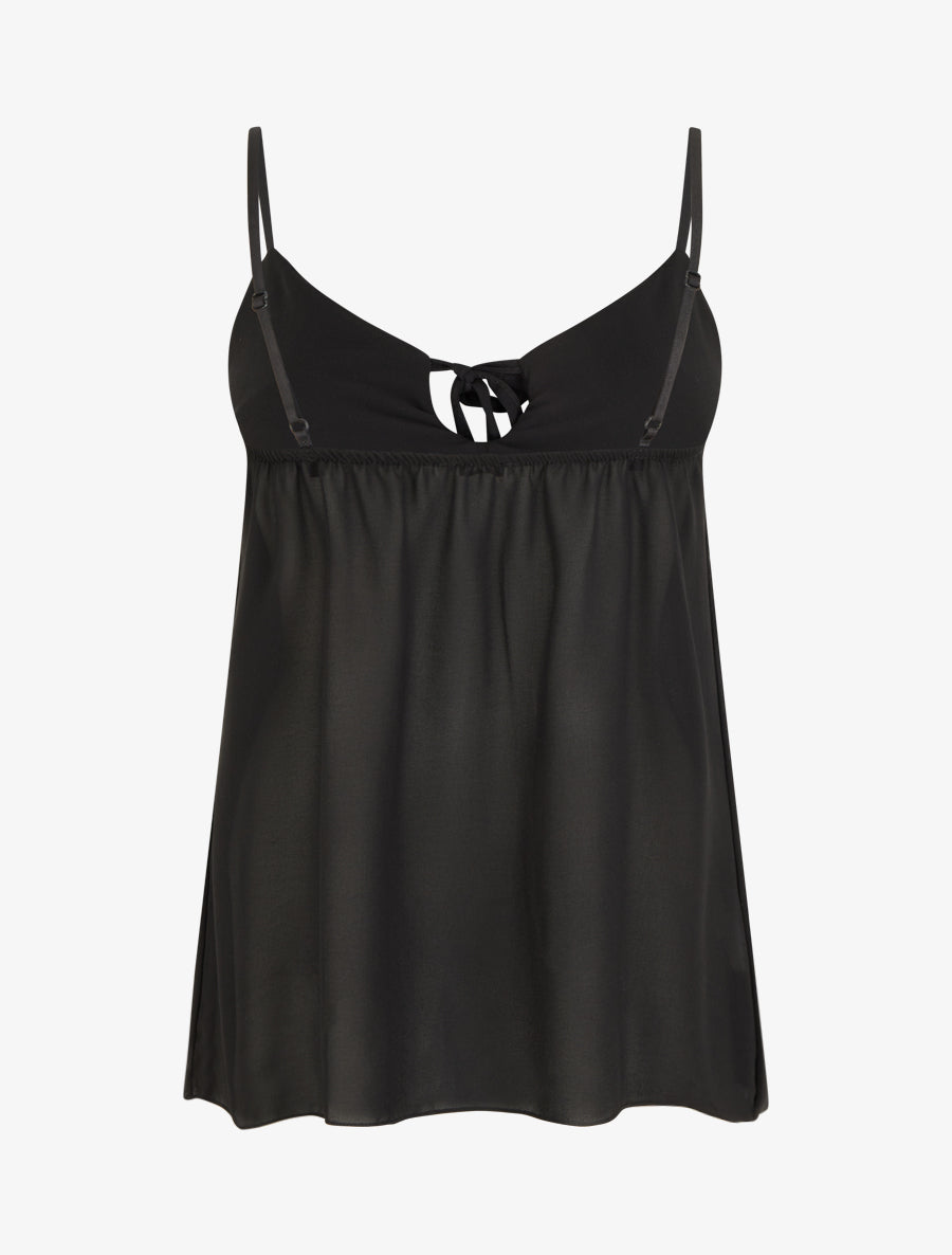 Caraco uni en voile - Noir - 2