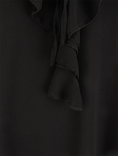 Caraco uni en voile - Noir - 3