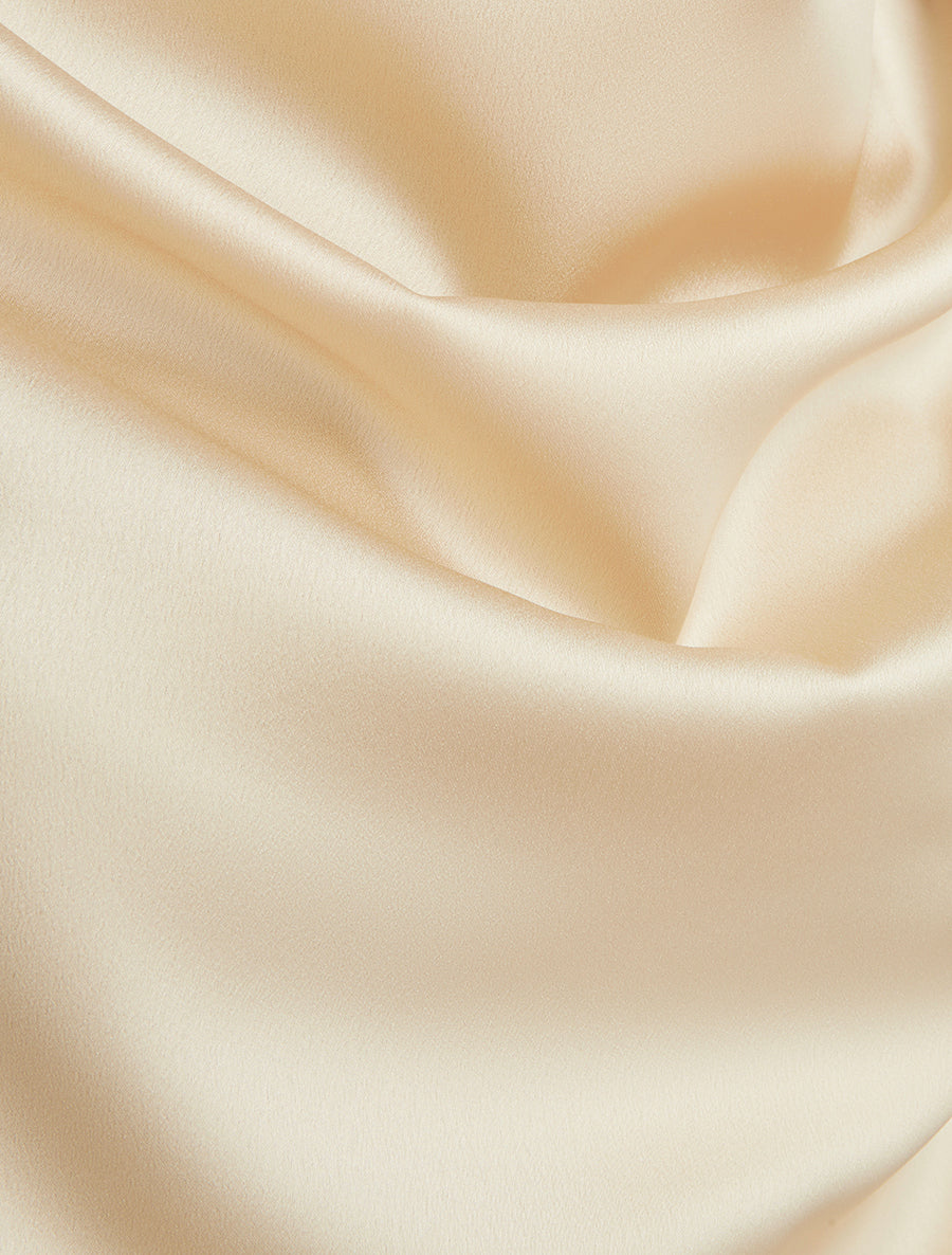 Top satiné à col bénitier - Beige - 3