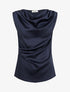 Top satiné à col bénitier - Marine - 1