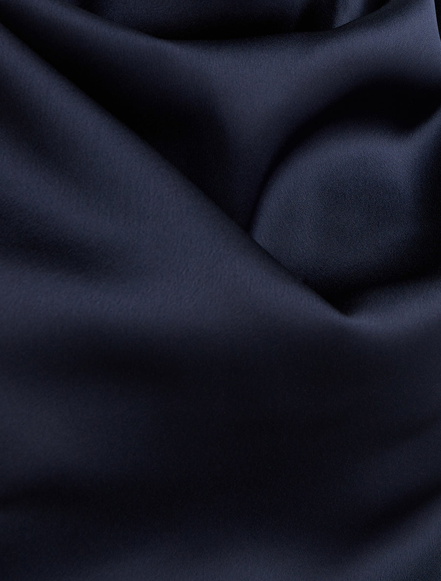 Top satiné à col bénitier - Marine - 3