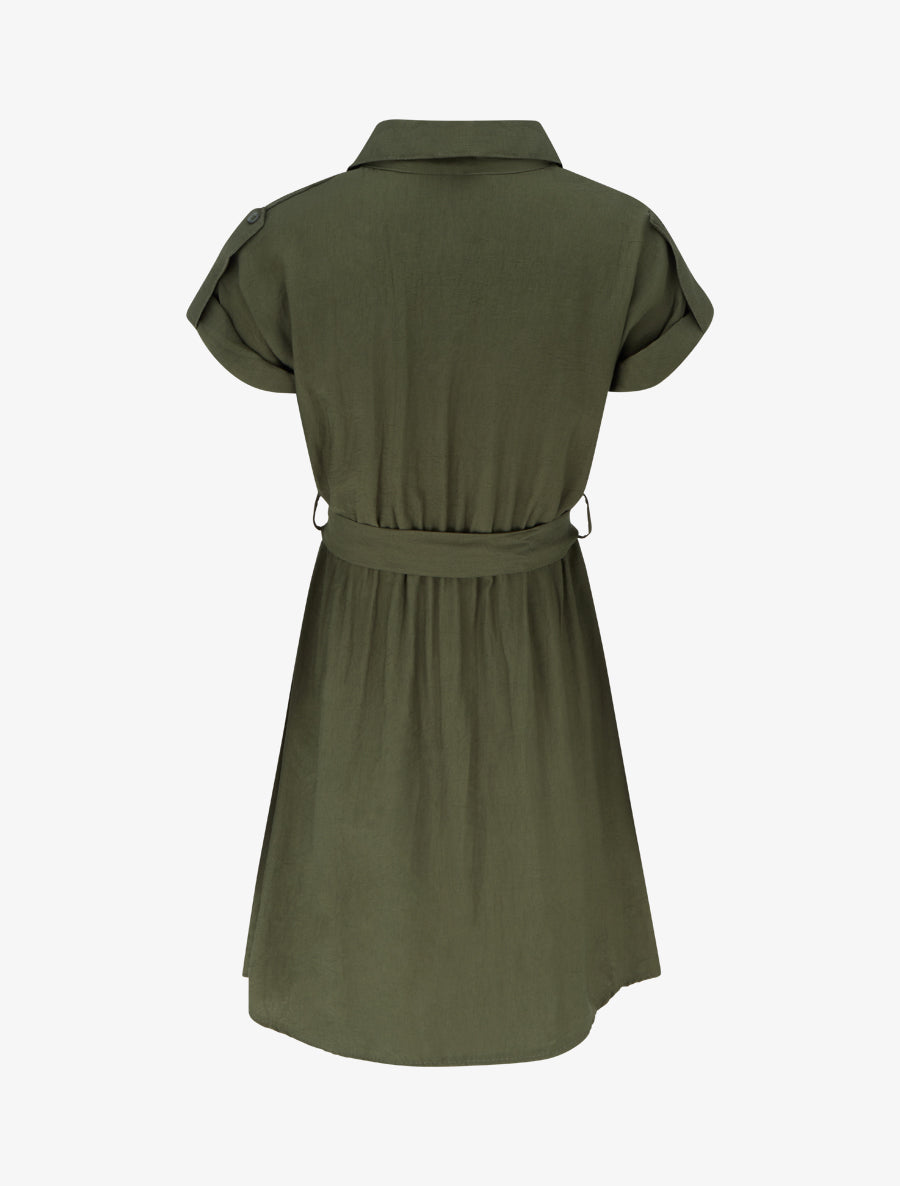 Robe chemise à manches courtes - Kaki - 2
