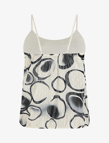 Caraco coupe boule à imprimé cercles - Noir - 2