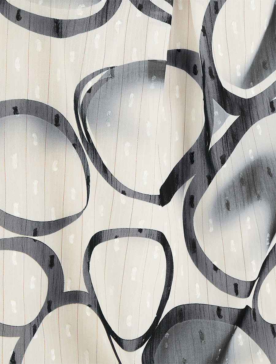 Caraco coupe boule à imprimé cercles - Noir - 3