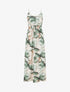 Robe longue à dos élastiqué imprimé fleuri - Kaki - 1