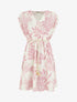 Robe mi-longue sans manches imprimé tropical - Rose - 1