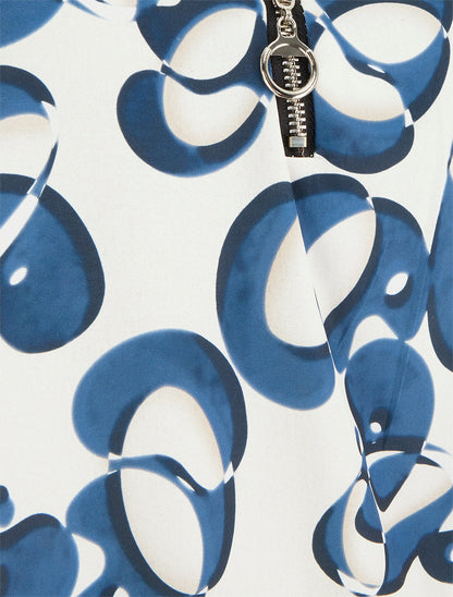 Caraco zippé imprimé graphique - Marine - 3