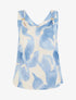 Top satiné imprimé fantaisie à bretelles bijoux - Bleu ciel - 1