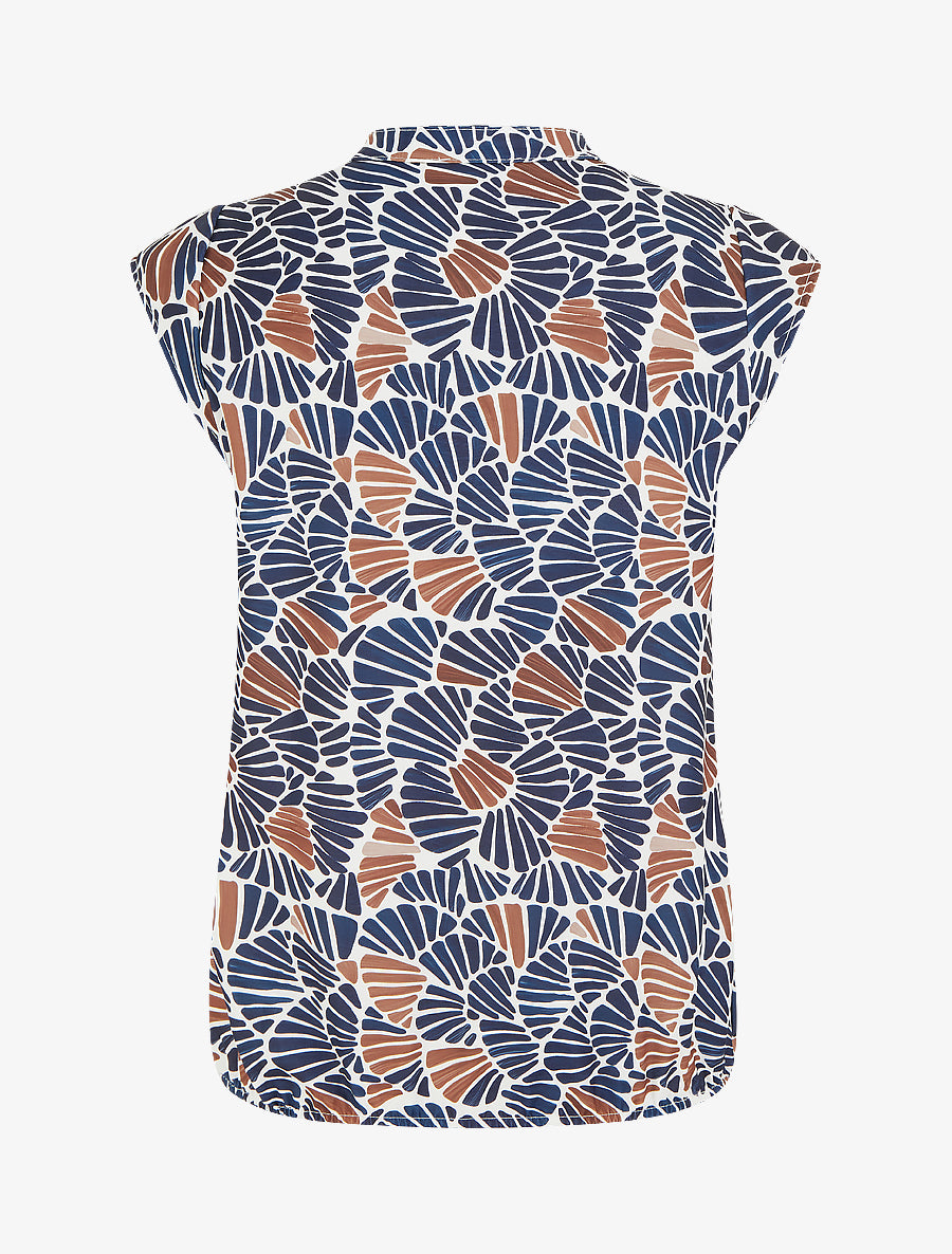 Top boule sans manches à imprimé mosaïque - Marine - 2