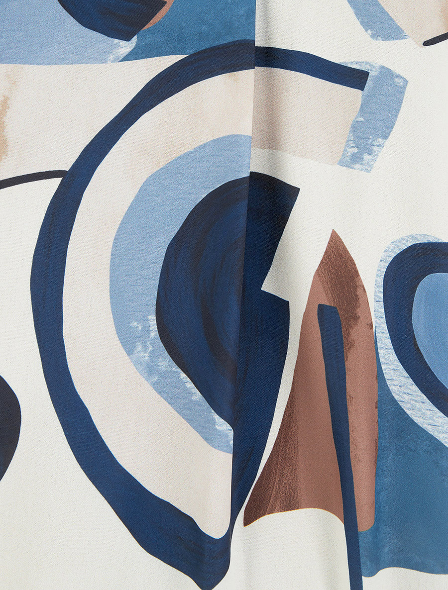 Top boule sans manches à imprimé graphique - Marine - 3