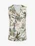 Top droit sans manches imprimé hibiscus - Kaki - 1