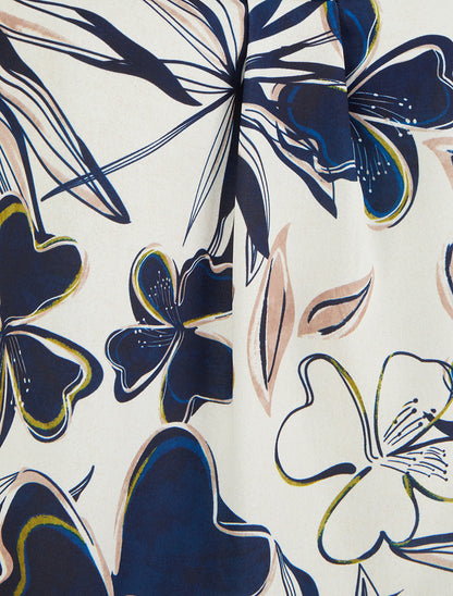 Top droit sans manches imprimé hibiscus - Marine - 3