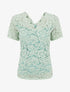 Top en dentelle à manches courtes - Vert clair - 1