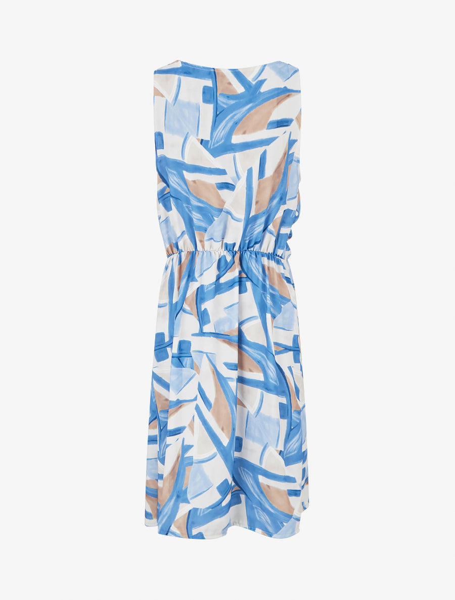 Robe droite à taille élastiquée - Bleu - 2