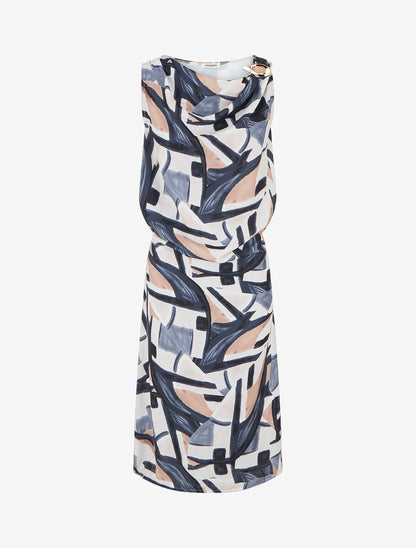 Robe droite à taille élastiquée - Noir - 1