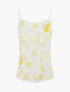 Caraco effet satiné à imprimé stylisé - Jaune - 1