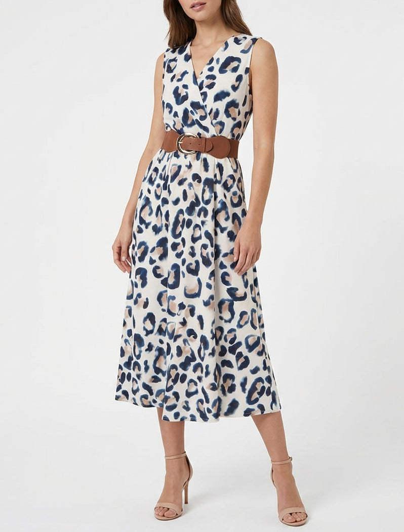 Vestido sin mangas estampado de leopardo - Marine