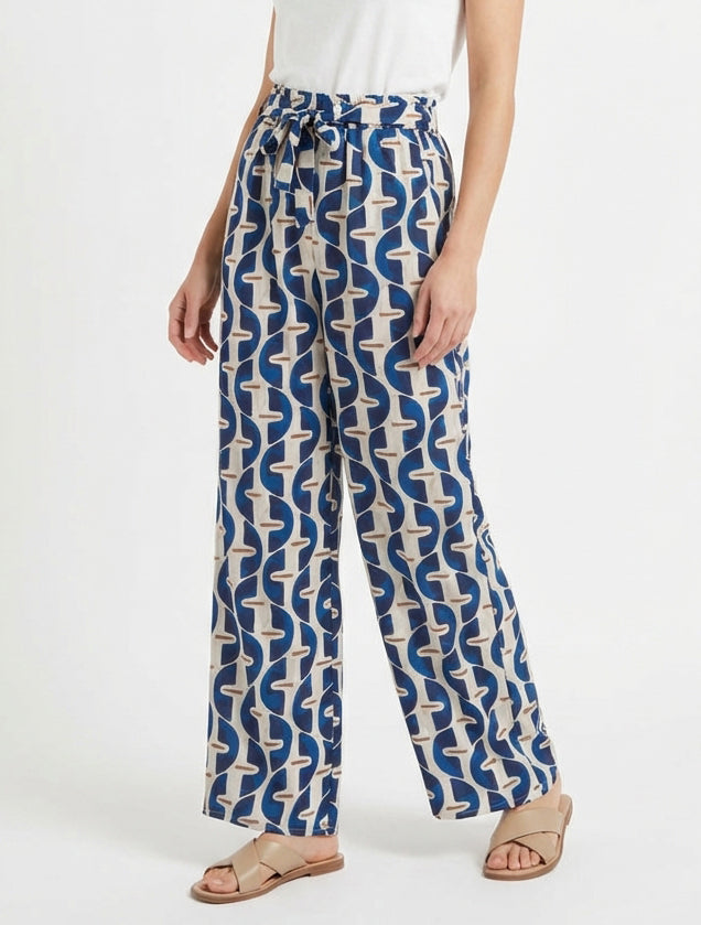 Pantalón elástico con estampado gráfico - Marine