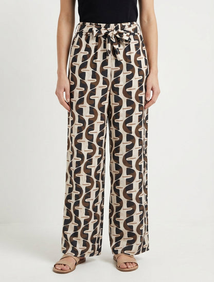 Pantalón elástico con estampado gráfico - Negro