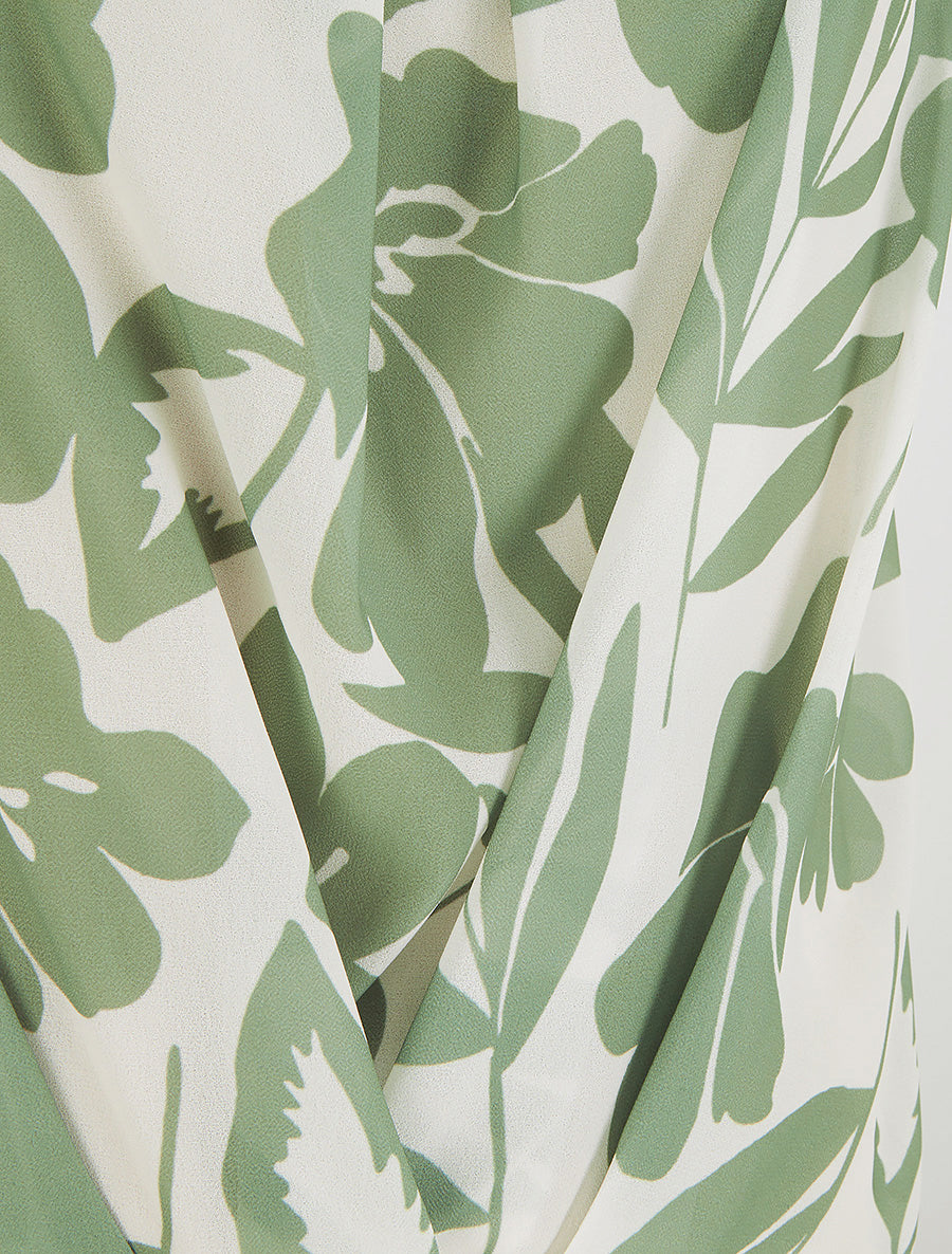 Top en voile imprimé floral - Kaki - 3