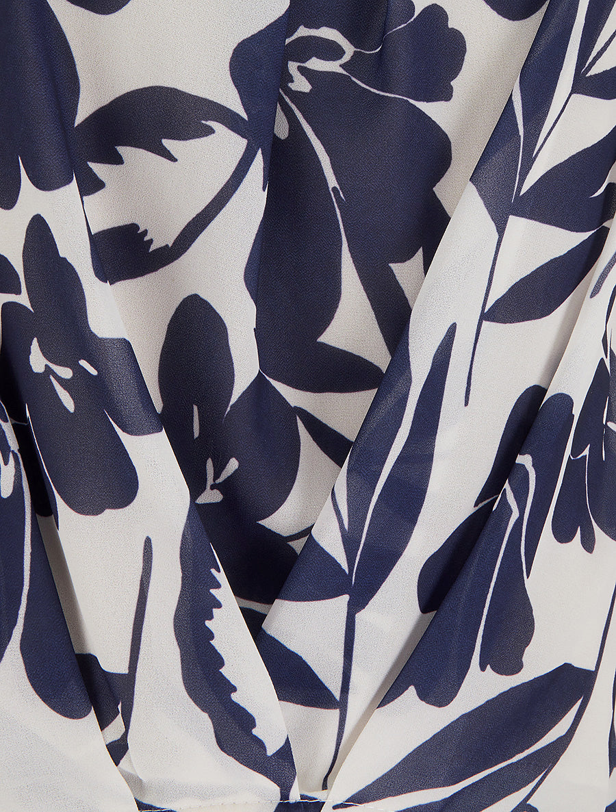 Top en voile imprimé floral - Marine - 3