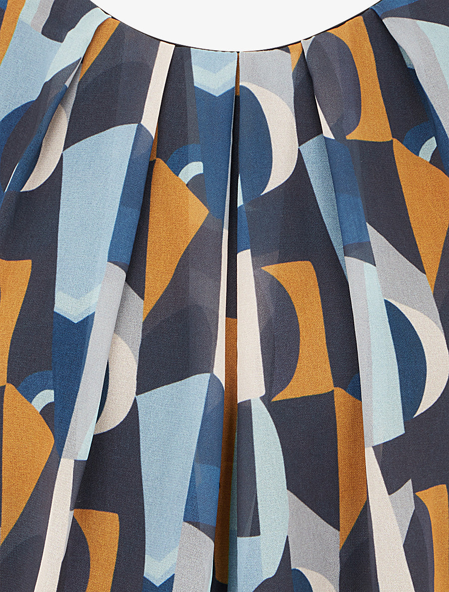 Top imprimé fantaisie à manches courtes - Bleu - 3