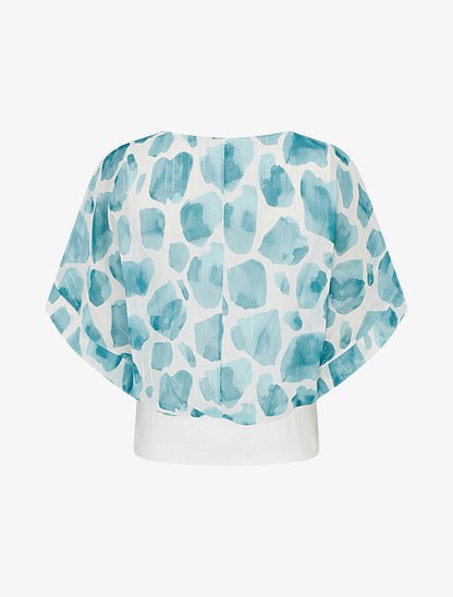 Top imprimé girafe à rayures irisées - Turquoise - 2