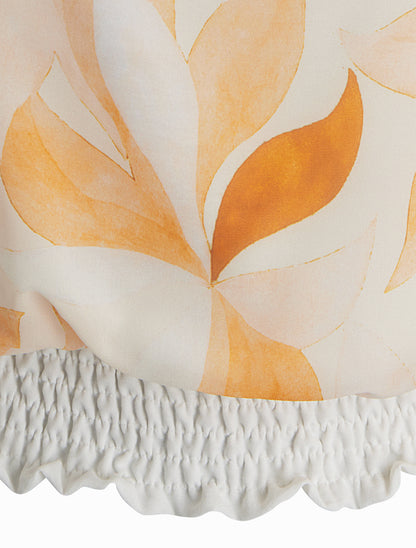 Top imprimé à manches courtes chauves-souris - Beige - 3