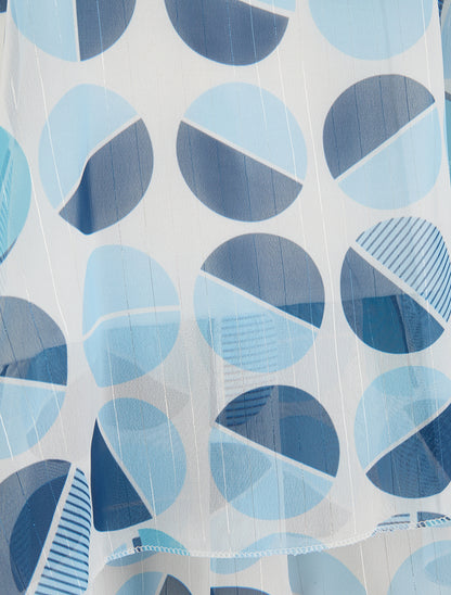 Caraco imprimé demi-cercles à rayures irisées - Bleu ciel - 3