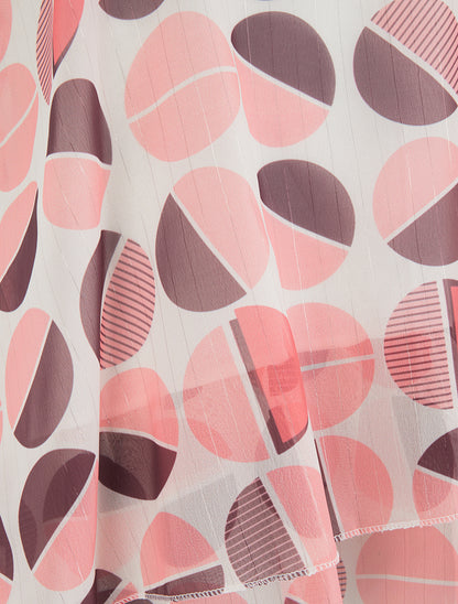 Caraco imprimé demi-cercles à rayures irisées - Rose - 3