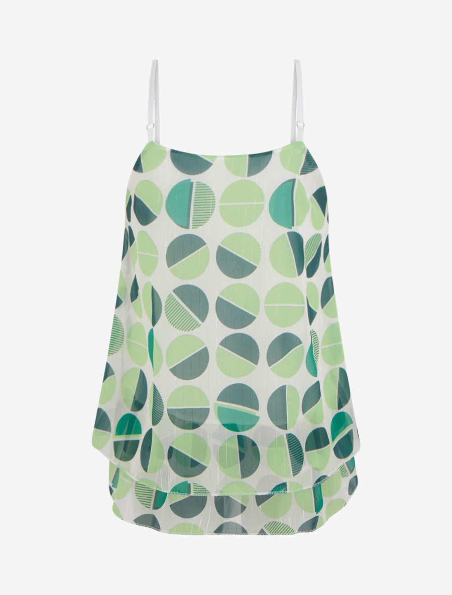 Caraco imprimé demi-cercles à rayures irisées - Vert - 2