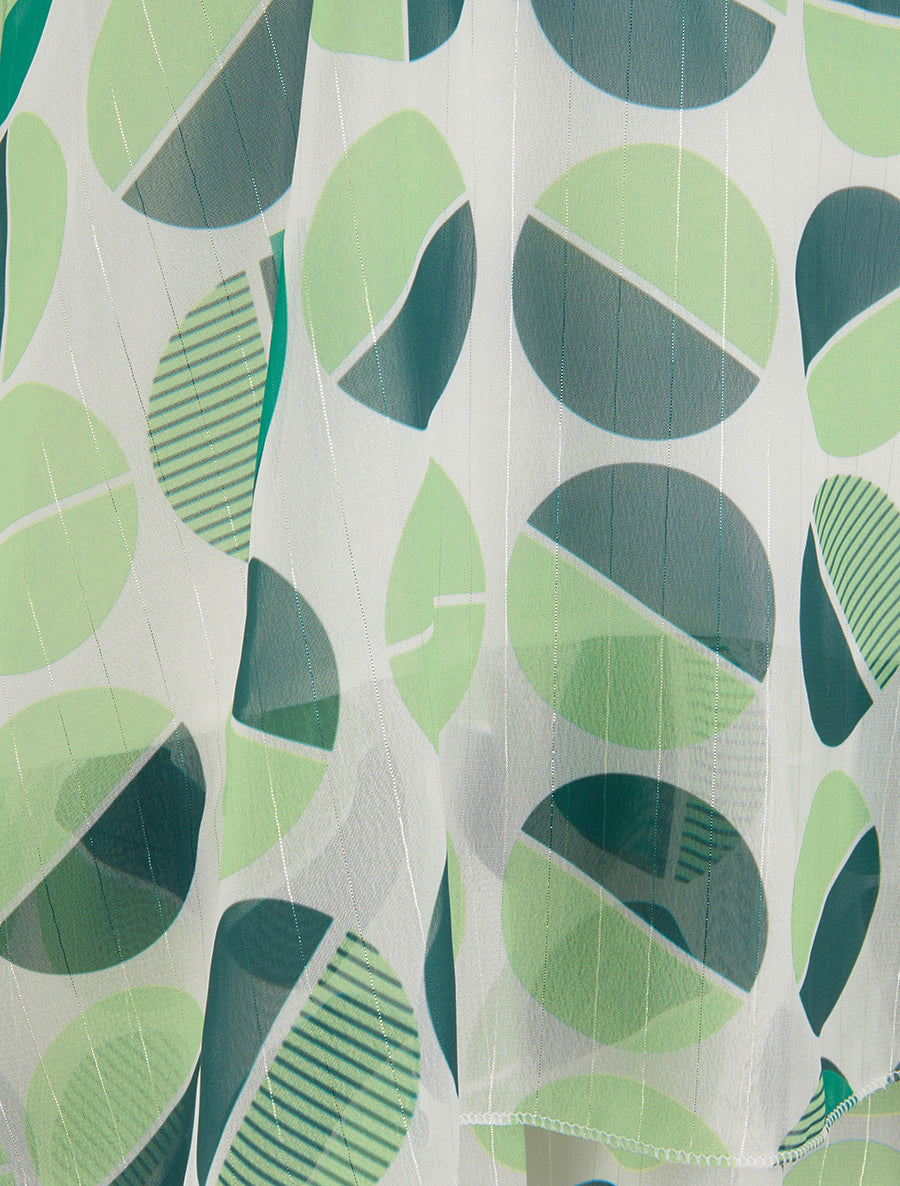 Caraco imprimé demi-cercles à rayures irisées - Vert - 3