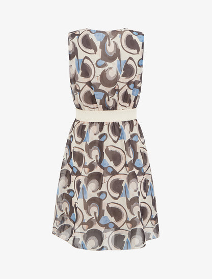 Robe patineuse sans manches imprimé graphique - Noir - 2