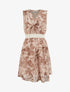 Robe patineuse sans manches imprimé fleuri - Marron - 1