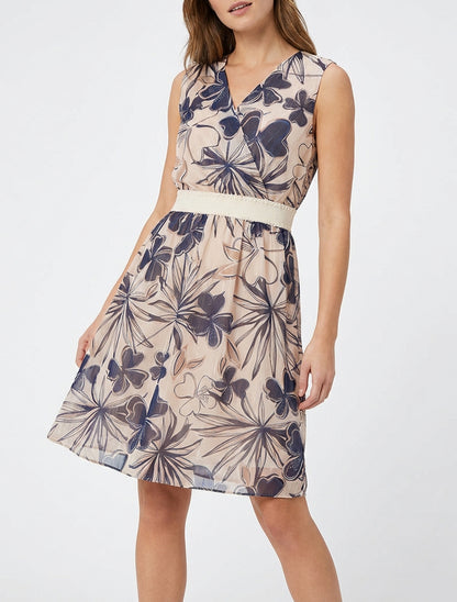 Vestido patinador sin mangas con estampado floral - Marine